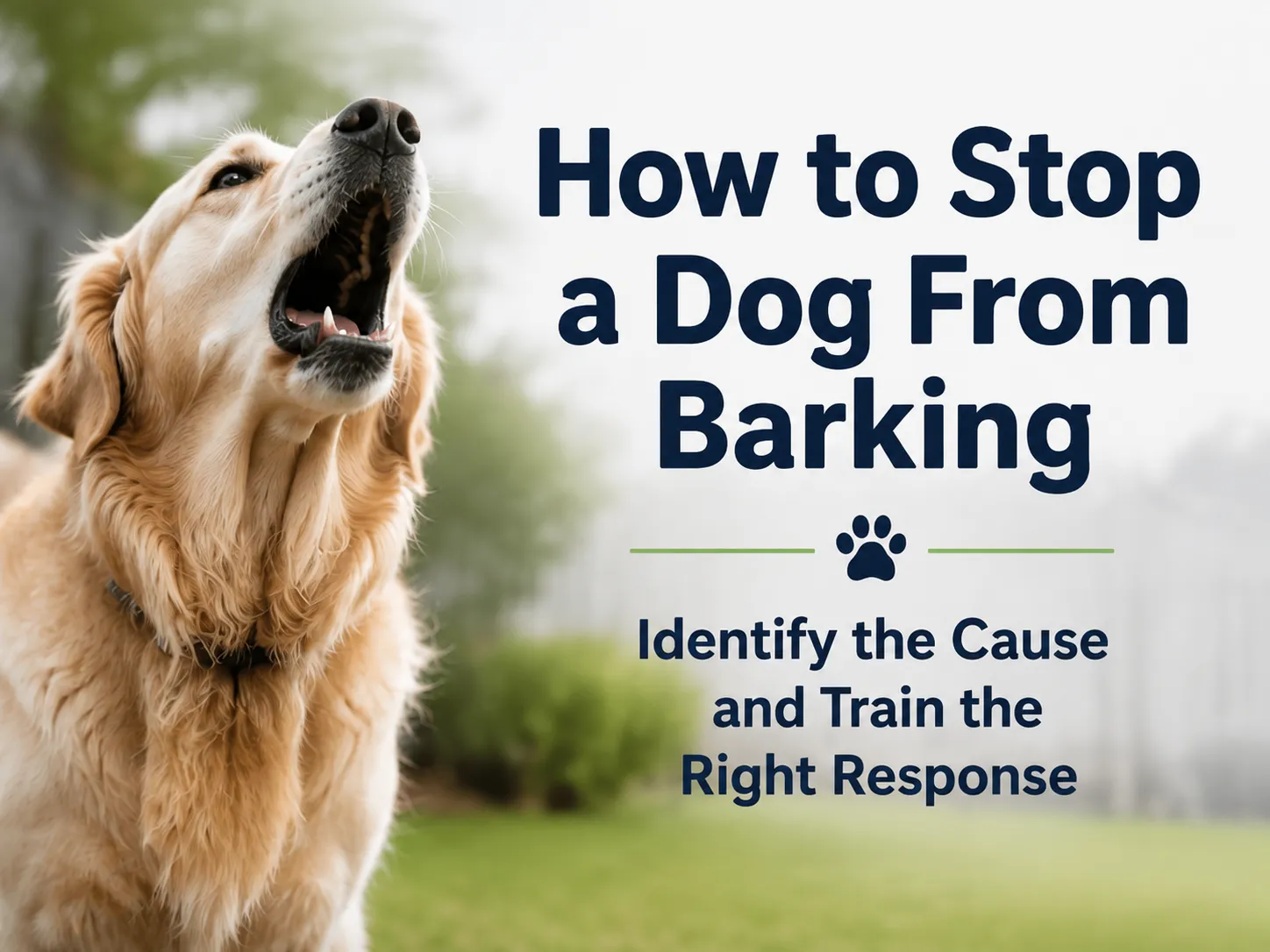 Golden Retriever barking while learning how to stop excessive barking through dog training