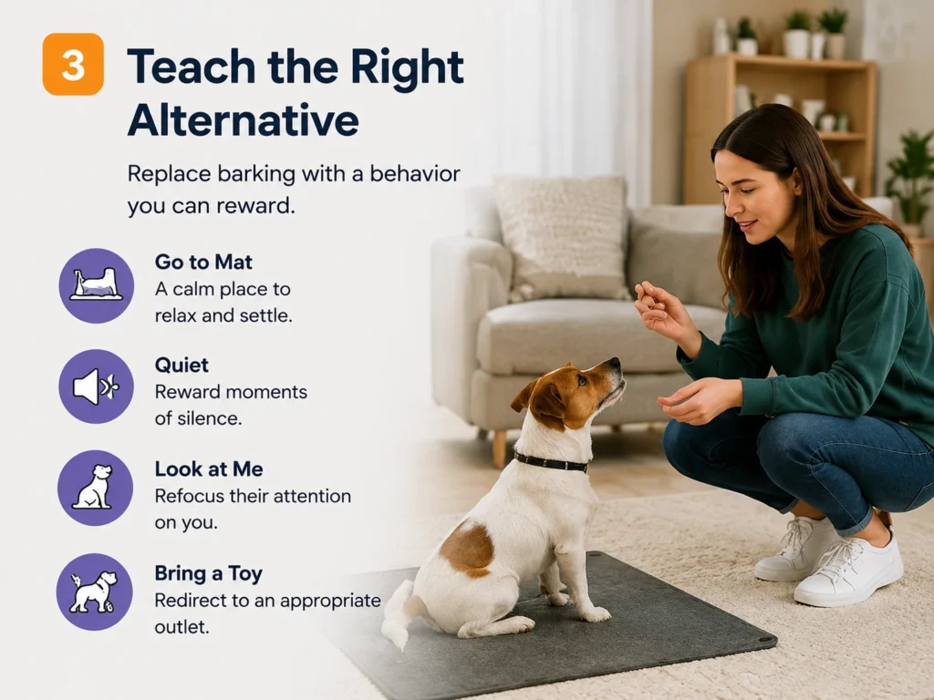 Dog being rewarded for calm behavior during positive reinforcement training