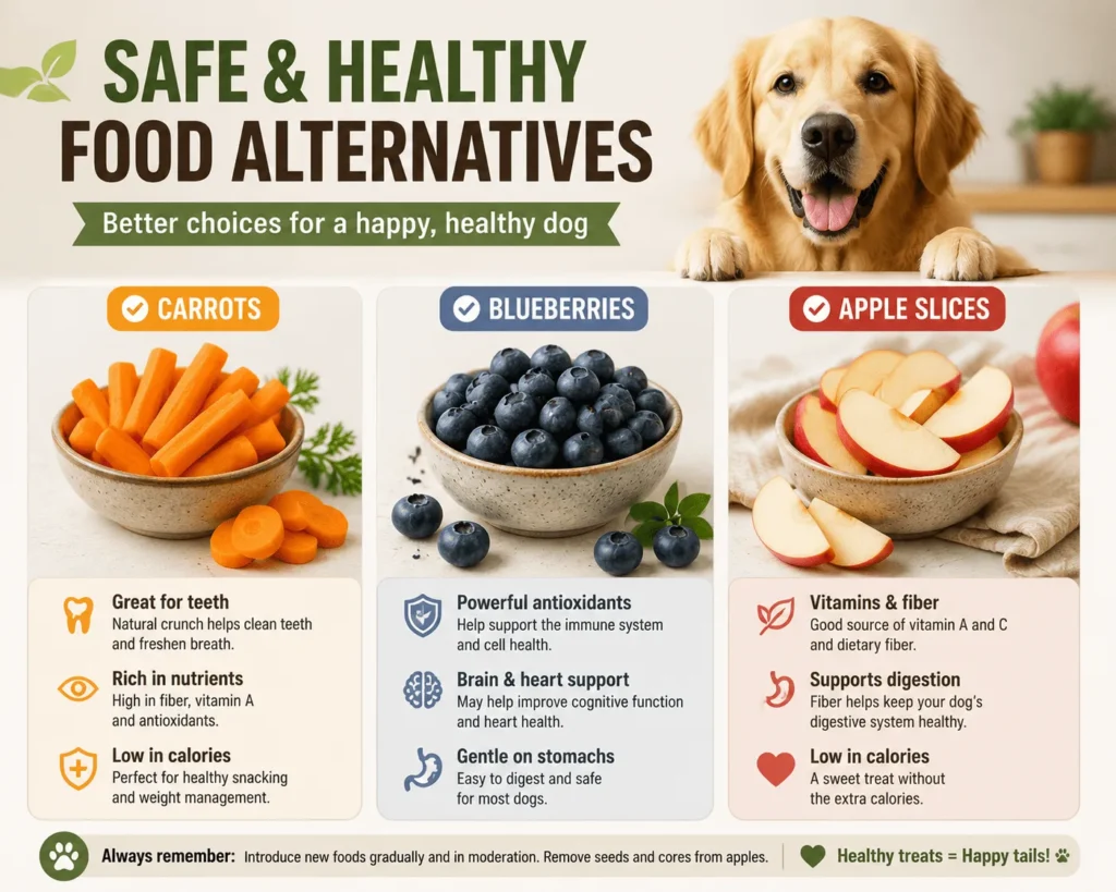 safe-dog-treats-carrots-blueberries-apple-slices-infographic
